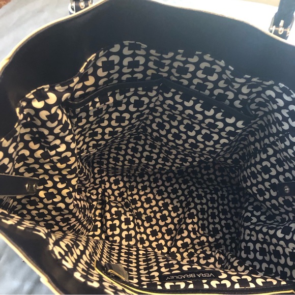 Vera Bradley Buckle Slim Faux Leather Navy Blue Tote - Picture 7 of 8